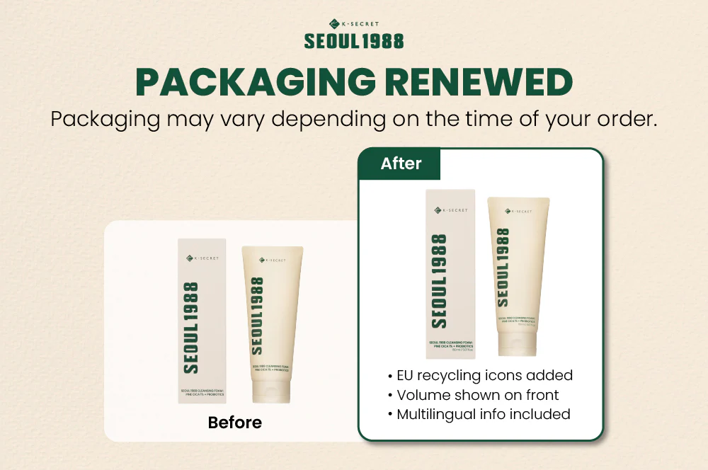 KSECRET SEOUL 1988 Cleansing Foam  Pine Cica 1% + Probiotics [150ml]